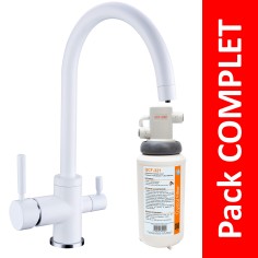 Robinet 3 voies Biscayne Blanc + Kit de filtration QCF-3001/321 - PROMO