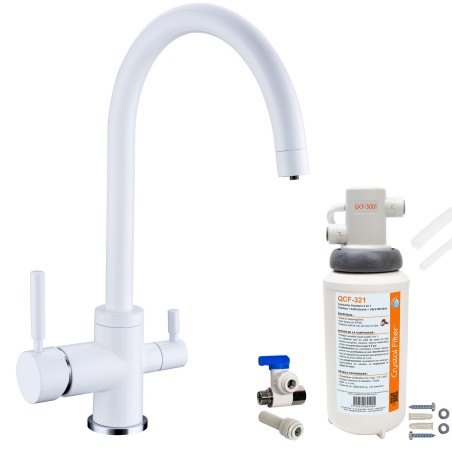 Robinet 3 voies Biscayne Blanc + Kit de filtration QCF-3001/321 - PROMO
