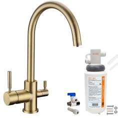 Robinet 3 voies Biscayne Bronze + Kit de filtration QCF-3001/321 - PROMO 2