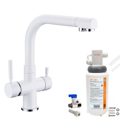 Robinet 3 voies Denali Blanc + Kit de filtration QCF-3001/321 - PROMO 2