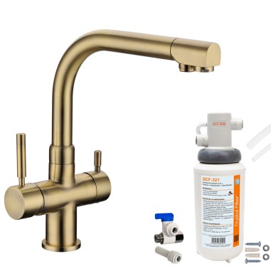 Robinet 3 voies Denali Bronze + Kit de filtration QCF-3001/321 - PROMO
