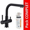 Robinet 3 voies Denali Noir + Kit de filtration QCF-3001/321 - PROMO