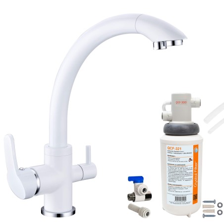 Robinet 3 voies Everglades Blanc + Kit de filtration QCF-3001/321 - PROMO