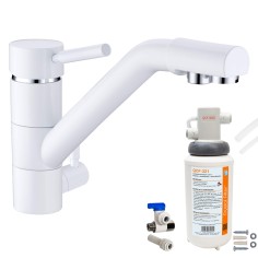 Robinet 3 voies Samoa Blanc + Kit de filtration QCF-3001/321 - PROMO 2