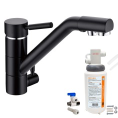 Robinet 3 voies Samoa Noir + Kit de filtration QCF-3001/321 - PROMO 2