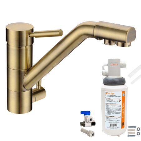 Robinet 3 voies Samoa Bronze + Kit de filtration QCF-3001/321 - PROMO