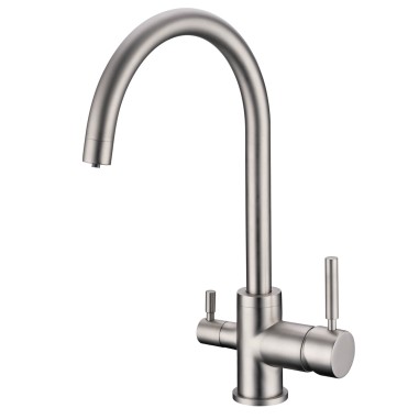 Robinet 3 voies Biscayne Nickel brossé + Kit de filtration QCF-3001/321 - PROMO