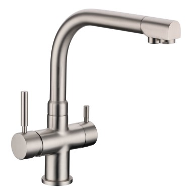 Robinet 3 voies Denali Nickel brossé + Kit de filtration QCF-3001/321 - PROMO