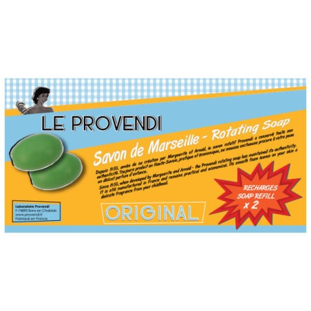 Savon verveine rotatif Provendi (lot de 2) - Recharge à écrou 