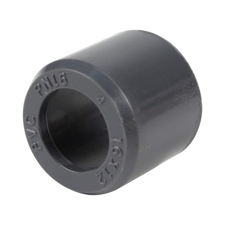 Réduction incorporée - 16/12 mm - Mâle/Femelle à coller - PVC Pression