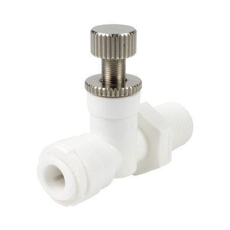 Vanne débit réglable - Mâle filetée 1/4'' - Push in 1/4''