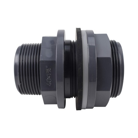Traversée de réservoir - 40 mm - Femelle à coller - Filetée 1''1/2 - PVC Pression 
