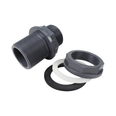 Traversée de réservoir - 40 mm - Femelle à coller - Filetée 1''1/2 - PVC Pression 