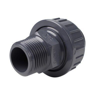 Union trois pièces mixte - 32 mm Femelle à coller - Filetée mâle 1'' -  PVC Pression