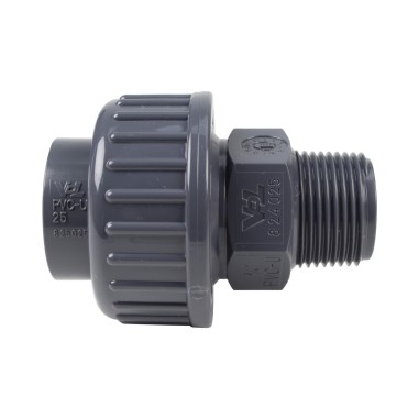 Union trois pièces mixte - 25 mm Femelle à coller - Filetée mâle 3/4'' -  PVC Pression