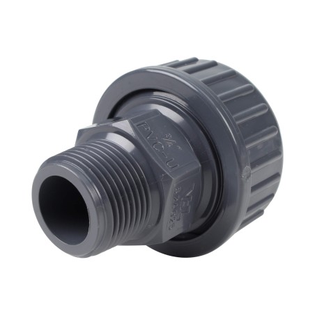 Union trois pièces mixte - 25 mm Femelle à coller - Filetée mâle 3/4'' -  PVC Pression