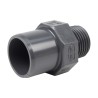 Embout mixte - 25/20 mm - Mâle/Femelle à coller - Fileté 1/2'' - PVC Pression