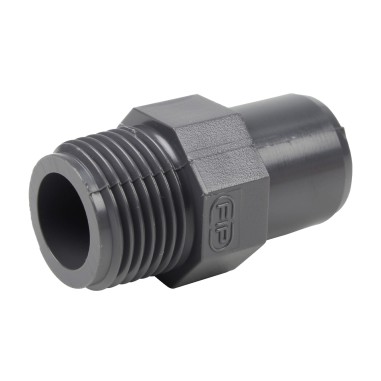 Embout mixte - 16/12 mm - Mâle/Femelle à coller - Fileté 3/8'' - PVC Pression