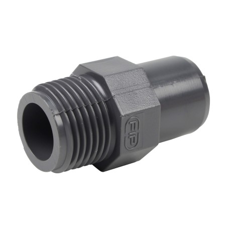 Embout mixte - 16/12 mm - Mâle/Femelle à coller - Fileté 3/8'' - PVC Pression