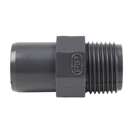 Embout mixte - 16/12 mm - Mâle/Femelle à coller - Fileté 3/8'' - PVC Pression