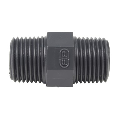 Mamelon double MM - Mâle fileté 1/2'' - PVC Pression