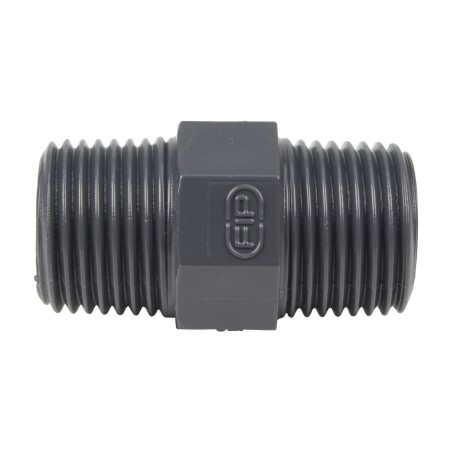 Mamelon double MM - Mâle fileté 1/2'' - PVC Pression