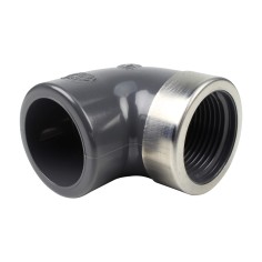 Coude mixte 90° - 32 mm Femelle à coller / Tauraudé 1'' - PVC pression