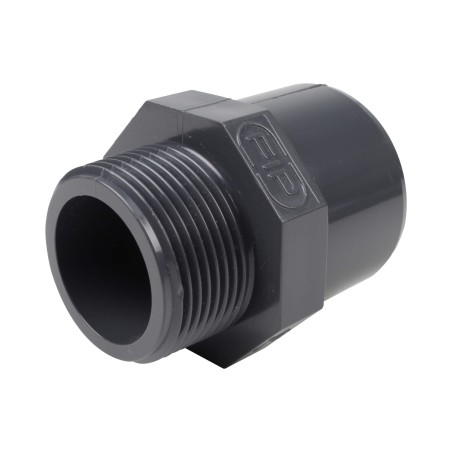 Embout mixte - 50/40 mm - Mâle/Femelle à coller - Fileté 1''1/4 - PVC Pression