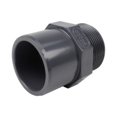 Embout mixte - 50/40 mm - Mâle/Femelle à coller - Fileté 1''1/2 - PVC Pression