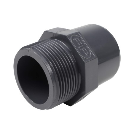 Embout mixte - 50/40 mm - Mâle/Femelle à coller - Fileté 1''1/2 - PVC Pression