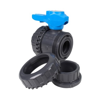 Vanne piscine - 40 mm - Femelle à coller - Joint EPDM - PVC pression