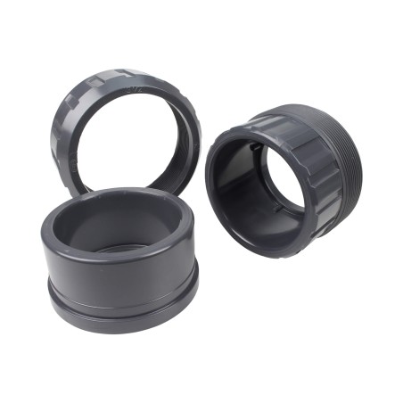 Union trois pièces - 75 mm - Femelle à coller - PVC Pression
