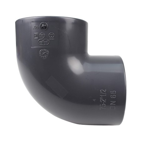 Coude 90° FF - 75 mm  - Femelle à coller - PVC pression