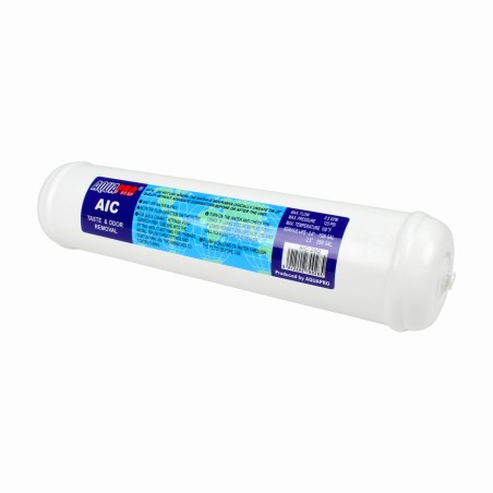 Cartouche en ligne charbon AIC AQUAPRO 11'' raccords rapides 1/4''