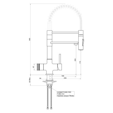 Robinet 3 voies avec douchette - Torino - Chromé