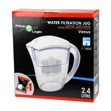 Carafe filtrante blanche Filter Logic FJ402W (2,4 litres) + 1 cartouche offerte