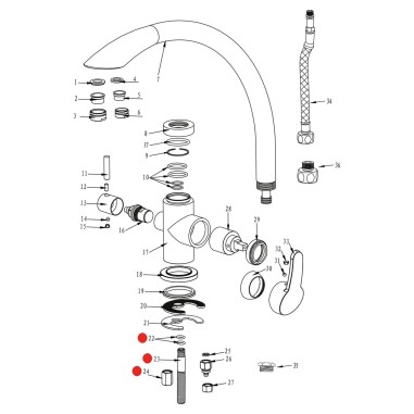 Tige filetée pour eau filtrée robinet Everglades