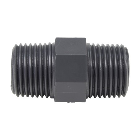 Mamelon double MM - Mâle fileté 3/8'' - PVC Pression