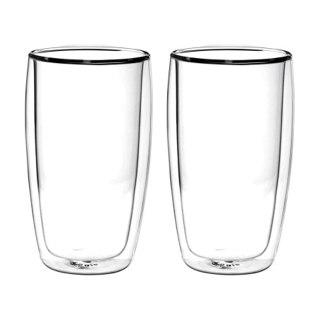 Tasses / verres à café latté en verre double paroi - Filter Logic® CFL-670B