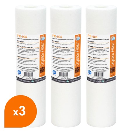 Cartouche PE-005 Crystal Filter® compatible BWT® DGD-PP20/5 (lot de 3)