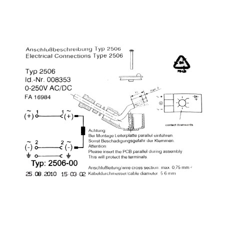 Connecteur forme C - Type 2506 - électrovanne