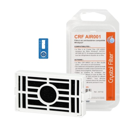 Filtre à air antibactérien Crystal Filter® ANT001 CFR AIR001 pour frigo Whirlpool