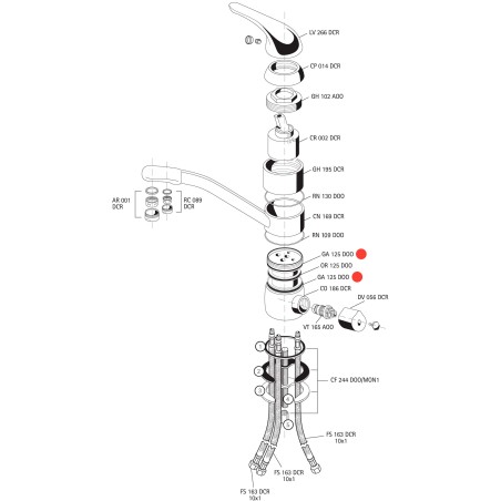 Joint silicone robinet dauphin - GA125D00