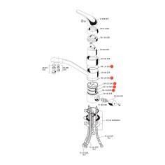 Kit joints pour robinet 3 voies Dauphin 2