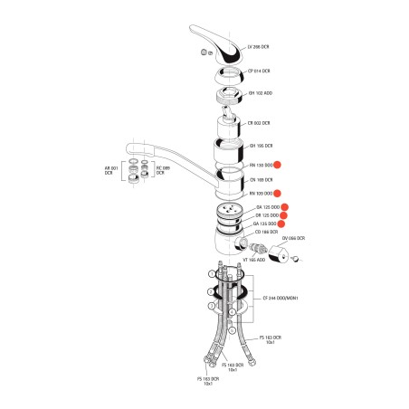 Kit joints pour robinet 3 voies Dauphin