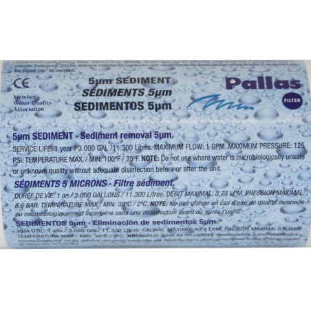 Cartouche inline sediment 5 microns pour osmoseur PALLAS Compact & Ultimate