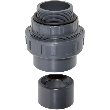 Raccord union fileté mâle 2'' - Femelle 50/63 mm à coller (Paire) - PVC Pression