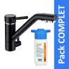 Robinet 3 voies Samoa Noir + Kit de filtration HRC-WM2000/301