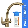Robinet 3 voies Everglades Bronze + Kit de filtration HRC-WM2000/301