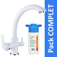 Robinet 3 voies Everglades Blanc + Kit de filtration HRC-WM2000/301